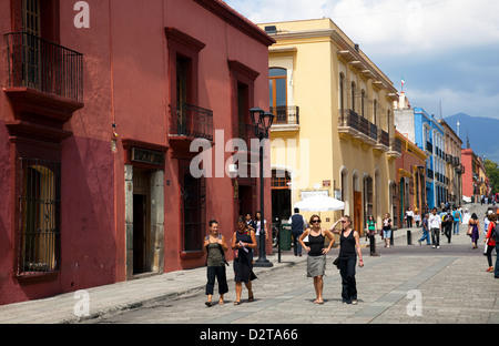 Calle Macedonio Alcala in Oaxaca historic Center - Mexico Stock Photo