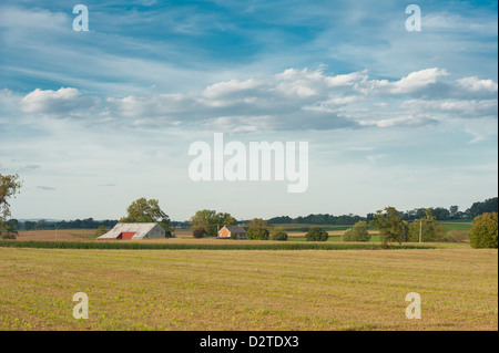 Barns in Montgomery township, country landscape Stock Photo