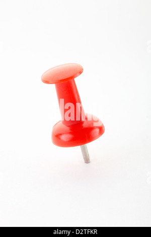 Red pin on white Stock Photo