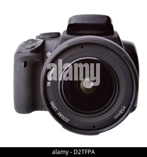 Black DSLR camera isolated over white backgrouhnd Stock Photo - Alamy