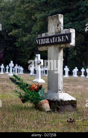 Graves at cemetery of former vagabond colony in Wortel, Antwerp, Belgium Stock Photo