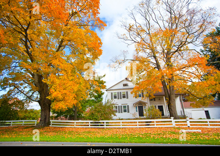 A beautiful country building in the fall Stock Photo