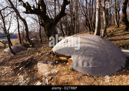 Old bunkers amid the forest at the Dajti massive near Tirana, Albania Stock Photo