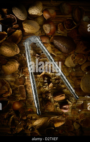 Nutcracker With Mixed Nuts Stock Photo