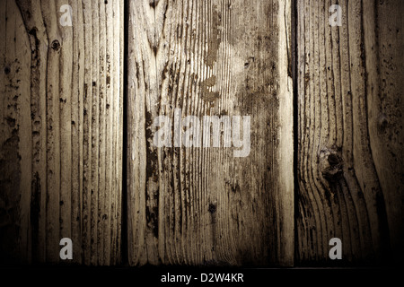 Close up of wooden boards with remnants of paint. Stock Photo