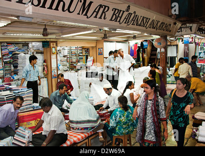 Mulji Jetha Market is the biggest textile market in Asia  Mumbai ( Bombay ) India near Zavari Bazaar and Crawford Market Stock Photo