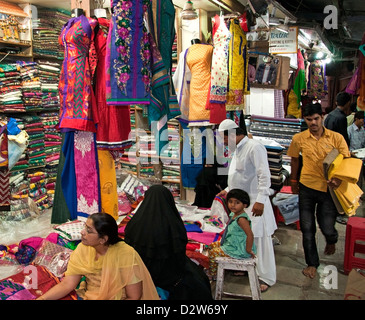 Mulji Jetha Market is the biggest textile market in Asia  Mumbai ( Bombay ) India near Zavari Bazaar and Crawford Market Stock Photo