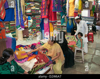 Mulji Jetha Market is the biggest textile market in Asia  Mumbai ( Bombay ) India near Zavari Bazaar and Crawford Market Stock Photo