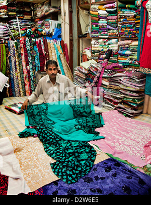 Mulji Jetha Market is the biggest textile market in Asia  Mumbai ( Bombay ) India near Zavari Bazaar and Crawford Market Stock Photo