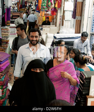 Mulji Jetha Market is the biggest textile market in Asia  Mumbai ( Bombay ) India near Zavari Bazaar and Crawford Market Stock Photo