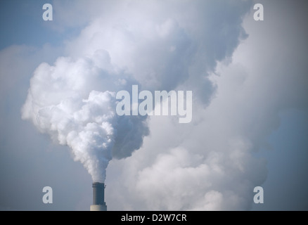 Berlin, Germany, chimney of the power plant Reuter West Stock Photo