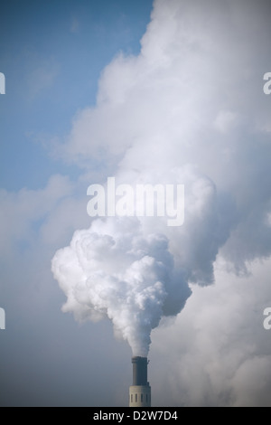 Berlin, Germany, chimney of the power plant Reuter West Stock Photo