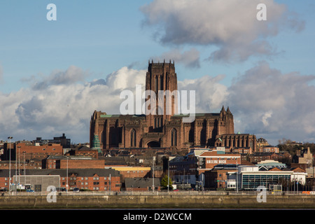 The Liverpool Cathedral (also know as the Anglican Cathedral), a Church of England cathedral of the Diocese of Liverpool. Stock Photo