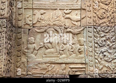 Detail on the wall of Baphuon Temple, Angkor Thom, Cambodia, Asia Stock Photo