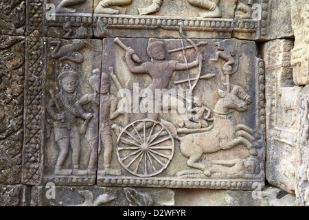 Detail on the wall of Baphuon Temple, Angkor Thom, Cambodia, Asia Stock Photo