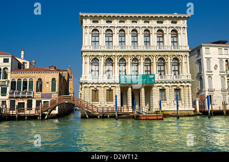 Palazzo Ca'Rezzonico built in 1649 by Baldassarre Longhena in a Baroque style on the Grand Canal Venice Stock Photo