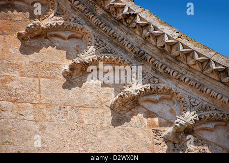 The Italian Gothic medieval relief architectural detail , Ostuni Stock Photo