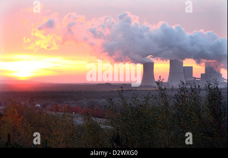 Sprey, Germany, Boxberg power plant at dusk Stock Photo