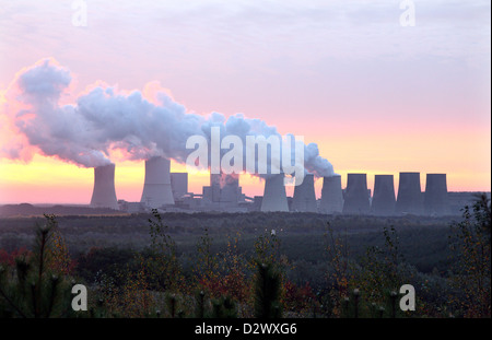 Sprey, Germany, Boxberg power plant at dusk Stock Photo