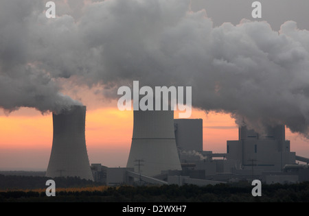 Sprey, Germany, Boxberg power plant at dusk Stock Photo