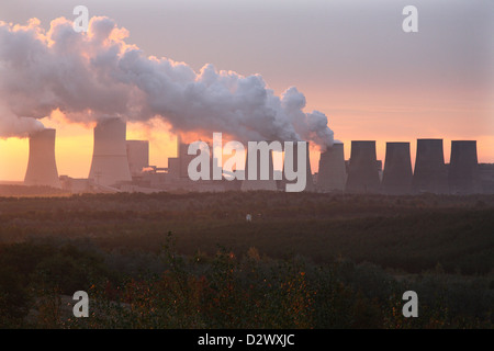 Sprey, Germany, Boxberg power plant at dusk Stock Photo