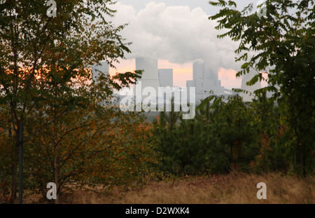 Sprey, Germany, Boxberg power plant at dusk Stock Photo