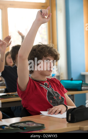 St. Georgen, Germany, students of the 8th Class in math class Stock Photo