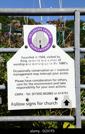 Details of and directions to the Collegiate Church in Clyde Muirshiel Regional Park, Lochwinnoch, Renfrewshire, Scotland, UK