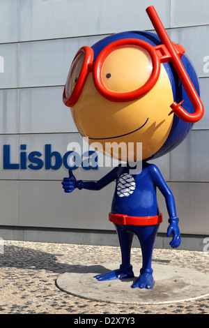 Vasco the mascot of Lisbon's Oceanarium (Oceanario de Lisboa) in Lisbon, Portugal. Stock Photo