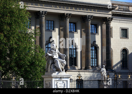 Berlin, Germany, monument, Wilhelm von Humboldt in front d Humboldt University Stock Photo