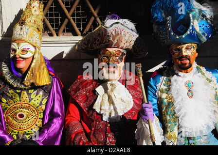 February 3th, 2013 : Venice Carnival 2013. The streets of Venice are teeming with colourful fancy-dressed people. The 2013 Carnival opened on January 26th and will finish on February 12th. The theme of this year's Carnival is 'Live in colour.' Stock Photo