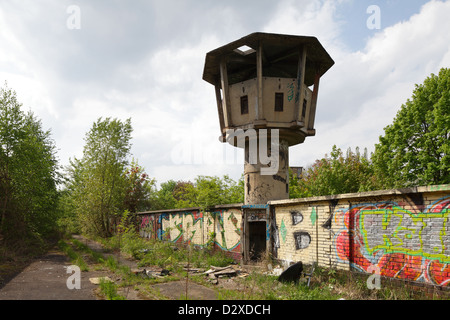 Berlin, Germany, guard tower on the grounds of national security Stock Photo