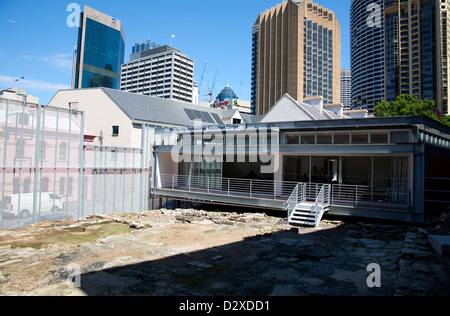 YHA The Rocks - The site of an archaeological excavation - with convict buildings dating back to the 1790s Sydney Australia Stock Photo