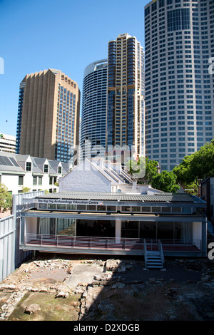 YHA The Rocks - The site of an archaeological excavation - with convict buildings dating back to the 1790s Sydney Australia Stock Photo