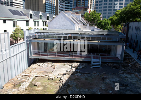 YHA The Rocks - The site of an archaeological excavation - with convict buildings dating back to the 1790s Sydney Australia Stock Photo