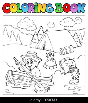 Libro da colorare acqua boy scout tema 1 Foto stock - Alamy