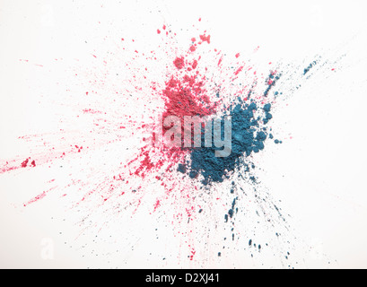 Pink and blue eyeshadow splatter Stock Photo