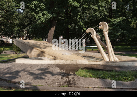 'Chopin's Piano' fountain in the Planty in the centre of Krakow, Poland Stock Photo