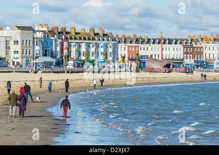 Weymouth Seafront on winters day, Dorset, England Stock Photo