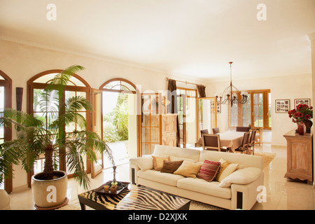 Luxury livingroom and dining room Stock Photo