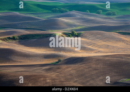 Aerial view of rolling landscape Stock Photo