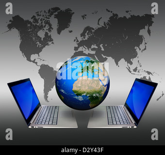 "Elements of this image furnished by NASA" Internet communication. The World Network Stock Photo