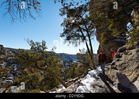 Hiking in Chiricahua National Monument, Arizona Stock Photo