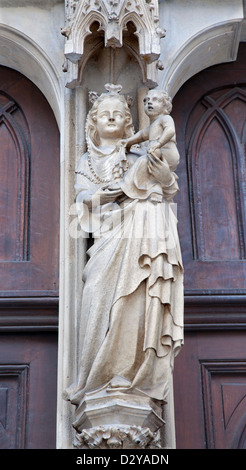 Virgin Mary statue from west portal of Minoriten gothic church on