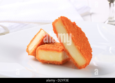 Pieces of deep fried cheese Stock Photo