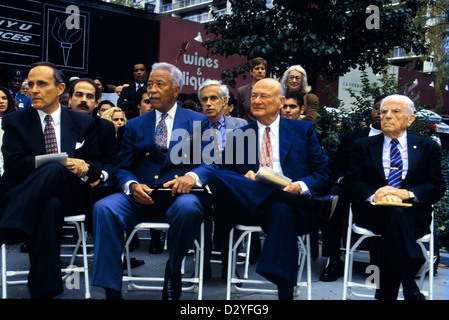 NY Mayors Giuliani, Dinkins, Koch and Beame. left-right Stock Photo