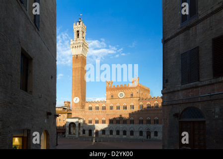 Piazza del Campo with Palazzo Pubblico, Siena, Italy Stock Photo