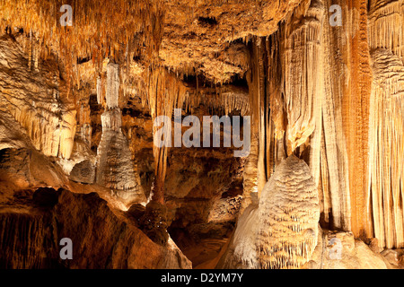 Details within a cave in Meramec Caverns in Stanton Missouri. Stock Photo