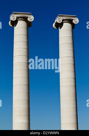 Two massive columns, blue sky Stock Photo