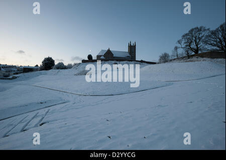 Newry, Northern Ireland, UK, 5th February 2013. Newry awakes to an unexpected snowfall this morning. Stock Photo